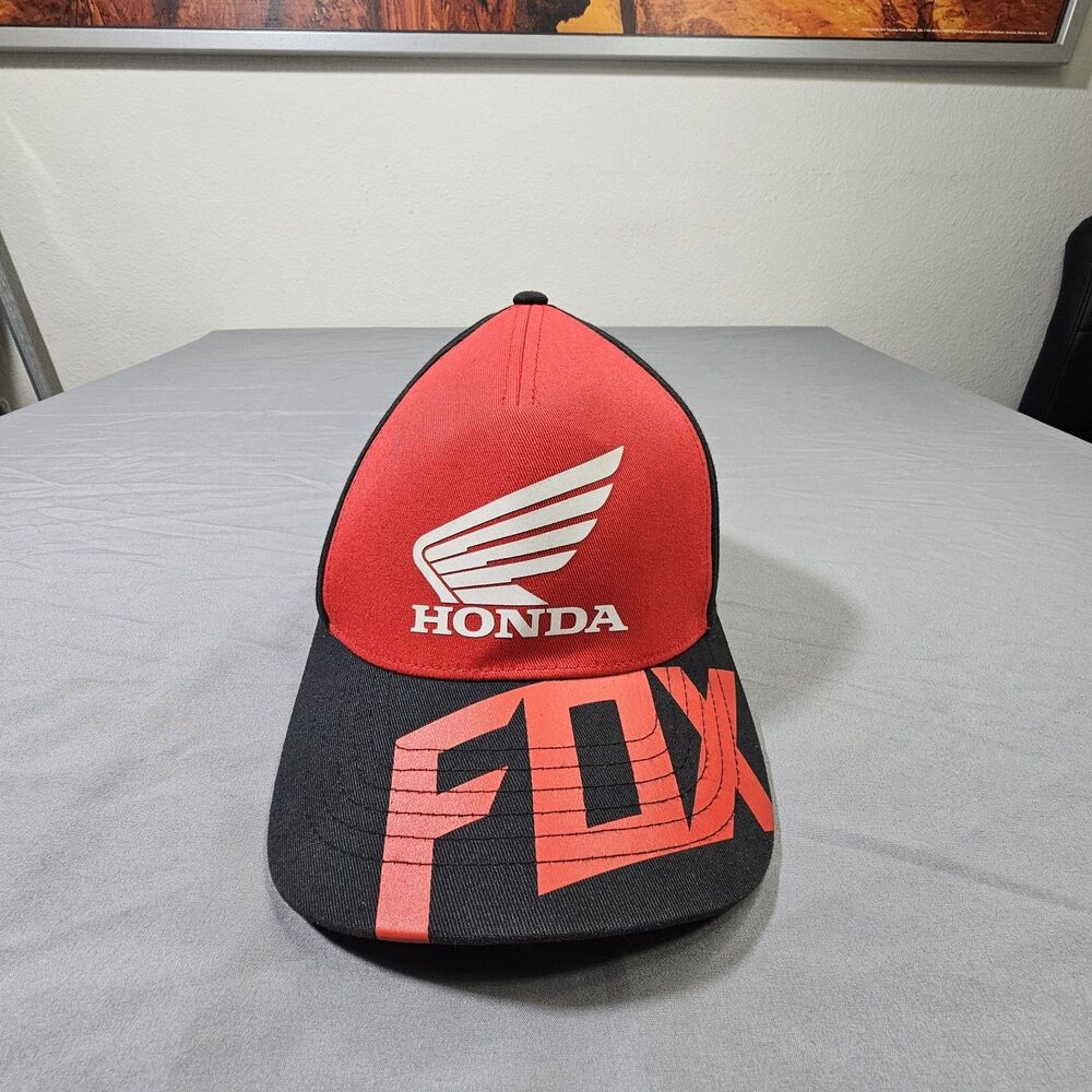 Fox Racing Honda Hat Cap Red Black Flexfit Mens Size XS S Motocross Embroidered